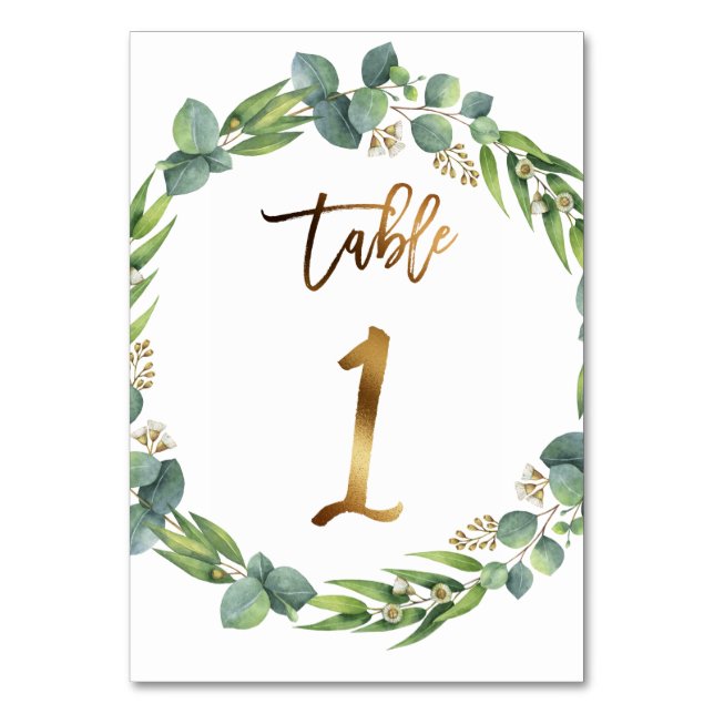 Numéro de table mariage Eucalyptus (Dos)