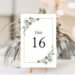 Numéro De Table mariage eucalyptus à cadre moderne<br><div class="desc">numéro de table de mariage floral eucalyptus de cadre moderne.</div>