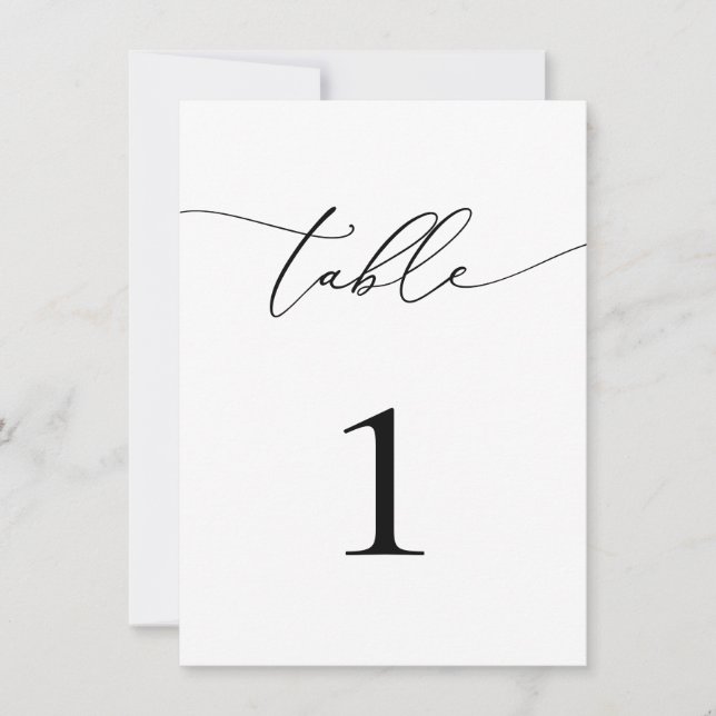 Numéro de table Mariage/événement noir et blanc (Devant)