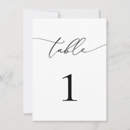 Numéro de table Mariage/événement noir et blanc