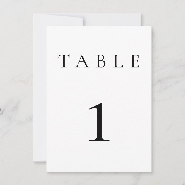 Numéro de table Mariage/événement noir et blanc (Devant)