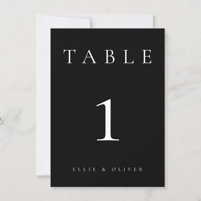 Numéro de table Mariage/événement noir et blanc (Devant)