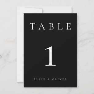 Numéro de table Mariage/événement noir et blanc