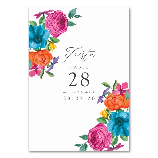 Numéro De Table Mariage Fête Florale à l'Aquarelle (Par défaut)