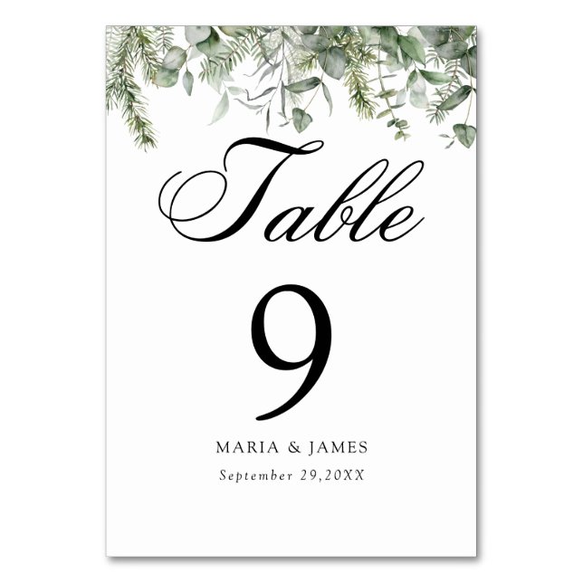 Numéro De Table Mariage Feuille de l'Eucalyptus (Par défaut)