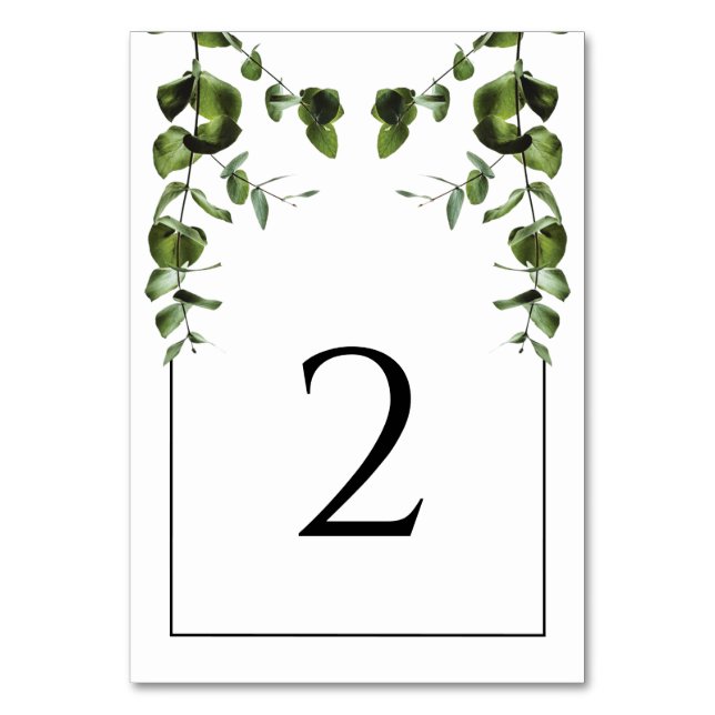 Numéro De Table Mariage Feuille rustique Eucalyptus (Par défaut)