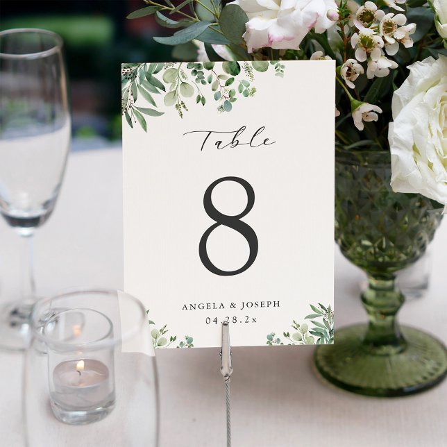 Numéro De Table Mariage Feuille simple et élégant (Créateur téléchargé)