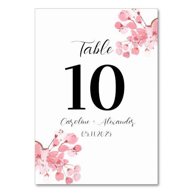 Numéro De Table Mariage Fleur de Cerisier Moderne Oriental Sakura (Par défaut)