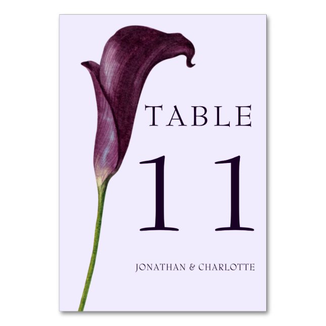 Numéro De Table Mariage Fleur de Lys Élégant Pourpre  (Par défaut)