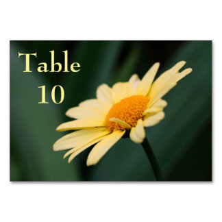 Numéro De Table Mariage Fleur de marguerite jaune
