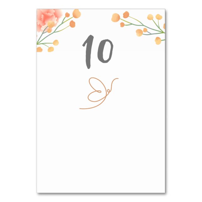 Numéro De Table Mariage Fleur de Pêche Tropicale (Par défaut)
