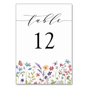 Numéro De Table Mariage Fleur de Printemps Été Fleur Sauvage 