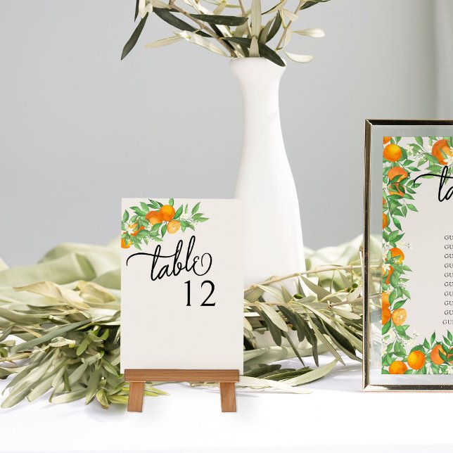 Numéro De Table Mariage Fleur d'Oranger Agrumes (Table Number from the Orange Blossom Wedding Collection by Darling & May)