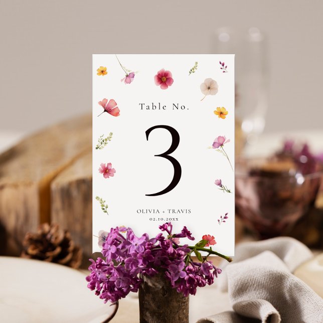 Numéro De Table Mariage fleur sauvage (Créateur téléchargé)