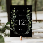 Numéro De Table Mariage Fleur sauvage Black Elegant<br><div class="desc">Ce numéro de table mariage présente de beaux fleurs sauvages aquarellés peints à la main, disposés comme une couronne, parfaits pour le printemps, l'été ou les mariages de automne. Pour une personnalisation plus avancée de cette conception, cliquez sur le BOUTON OUTIL DESIGN BLEU ci-dessus ! Des articles correspondants sont également...</div>