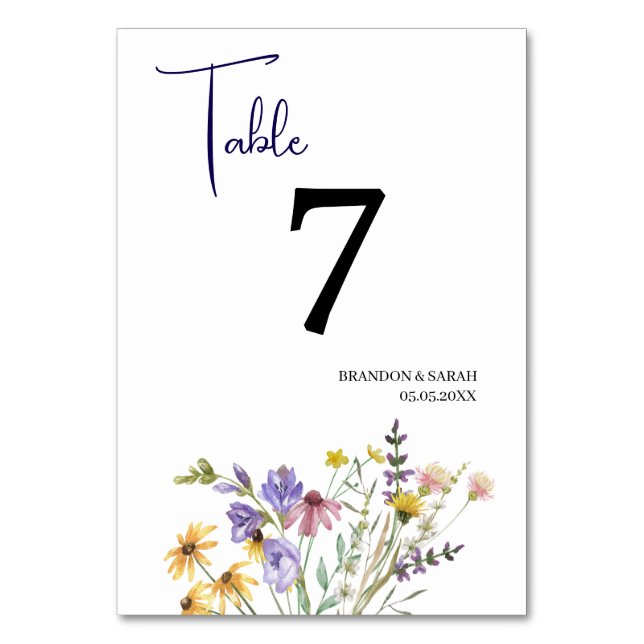 Numéro De Table Mariage Fleur sauvage Boho (Par défaut)