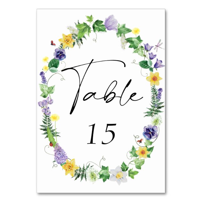Numéro De Table Mariage Fleur sauvage Boho (Par défaut)