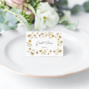 Numéro De Table Mariage Fleur sauvage d'aquarelle Escort Place Car