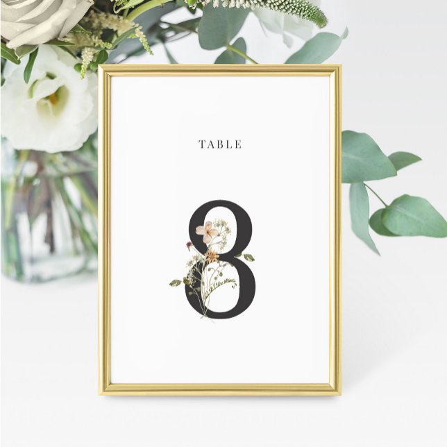 Numéro De Table Mariage Fleur sauvage d'aquarelle Numéro de tablea (Créateur téléchargé)