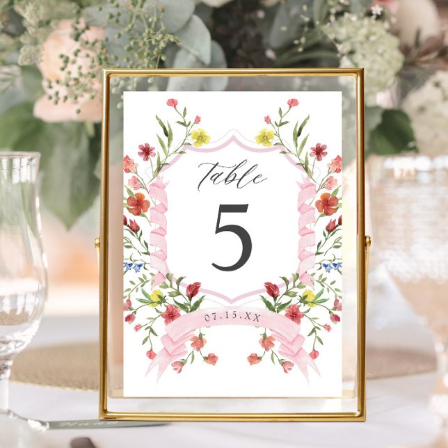Numéro De Table Mariage Fleur sauvage de jardin Whimsical (Créateur téléchargé)
