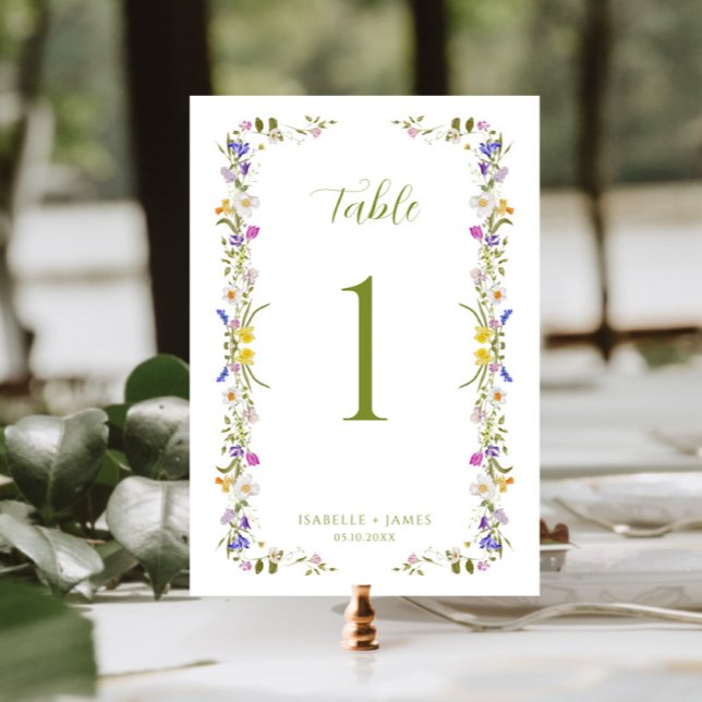 Numéro De Table Mariage Fleur sauvage de jardin Whimsical (Créateur téléchargé)