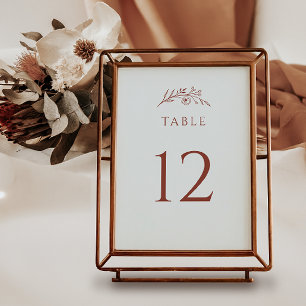 Numéro De Table Mariage Fleur sauvage en terre cuite