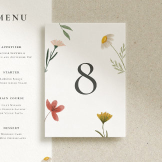 Numéro De Table Mariage Fleur sauvage Leander