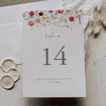 Numéro De Table Mariage Fleur sauvage multicouleur simple<br><div class="desc">Ce simple numéro de table de mariage fleur sauvage multicolore est parfait pour un mariage rustique. Le design se compose d'un assortiment multicolore de fleurs sauvages roses, rousses, violettes, jaunes, blanches, violettes, rouges, bordeaux. Il s'agit d'un numéro de table recto-verso. Ajoutez chaque numéro de table dont vous avez besoin à...</div>