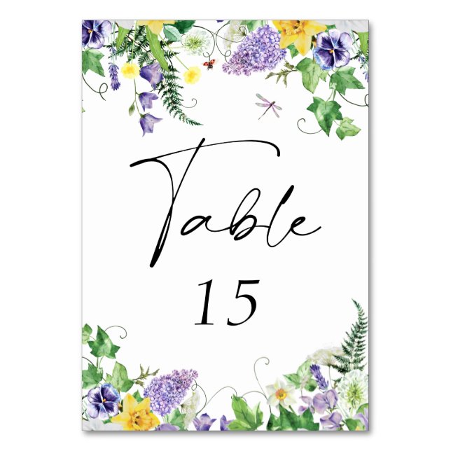 Numéro De Table Mariage Fleur sauvage rustique (Par défaut)