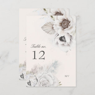 numéro de table mariage fleuri élégant romantique