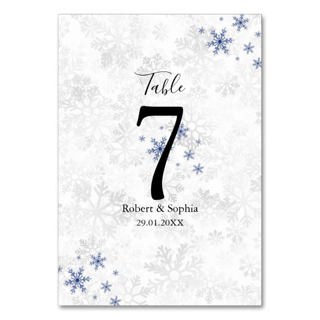 Numéro De Table Mariage Flocon de Neige d'Hiver (Par défaut)
