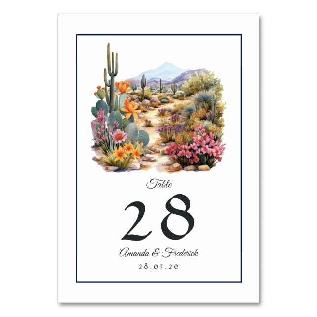 Numéro De Table Mariage Floral aux Teintes du Désert (Par défaut)