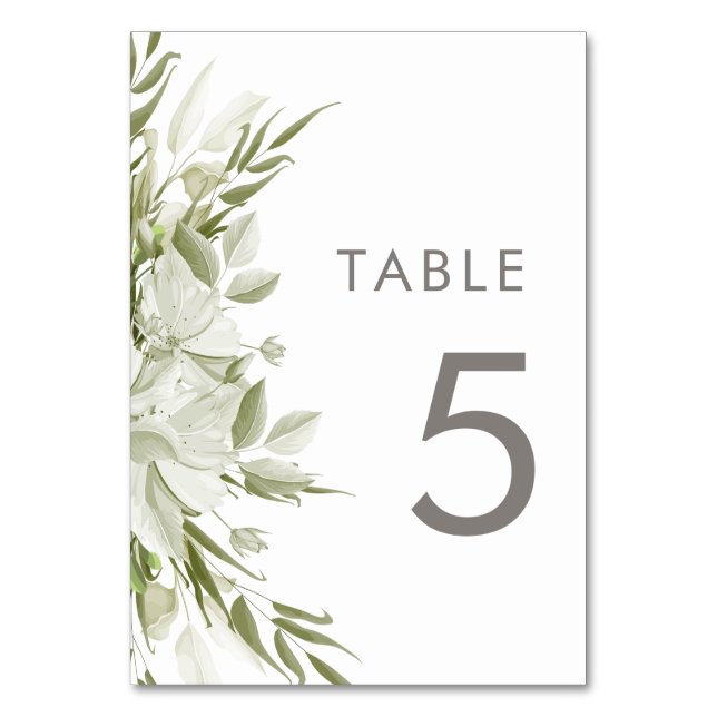 Numéro De Table Mariage Floral Blanc (Par défaut)