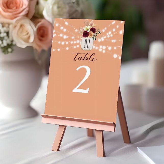 Numéro De Table Mariage Floral Boho (Créateur téléchargé)