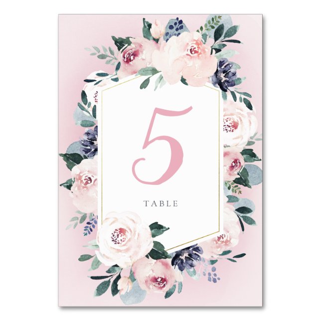 Numéro De Table Mariage floral botanique en fleurs (Par défaut)