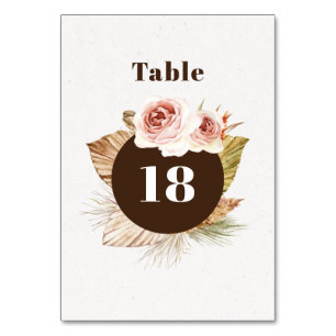 Numéro De Table Mariage floral de fleurs du désert