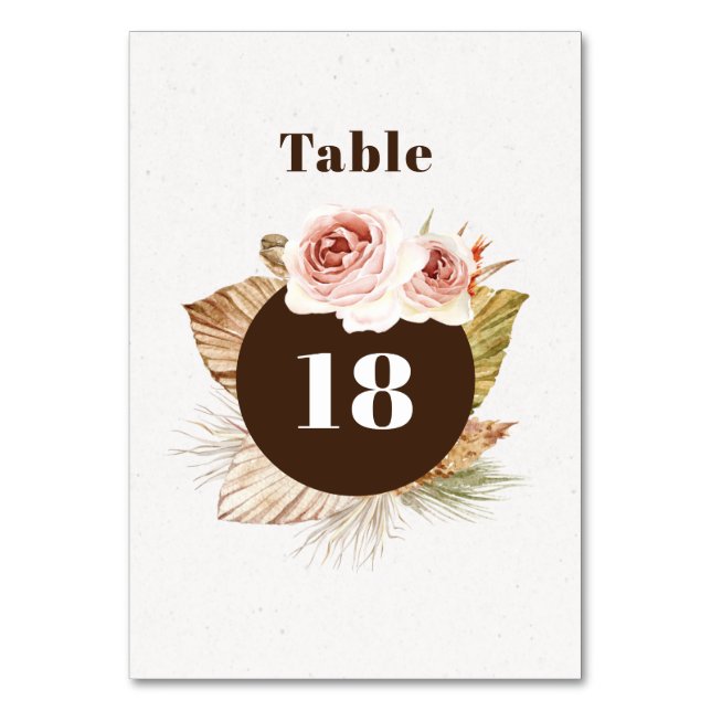 Numéro De Table Mariage floral de fleurs du désert (Par défaut)