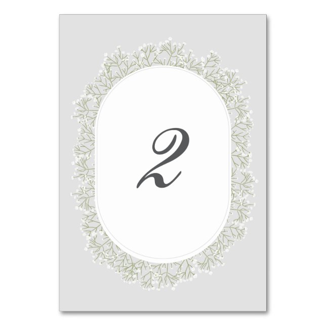 Numéro De Table Mariage Floral de Gypsophile Monogramme de Respira (Par défaut)