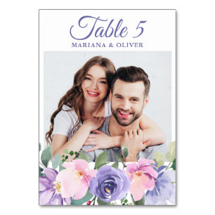 Numéro De Table Mariage floral de lavande rose