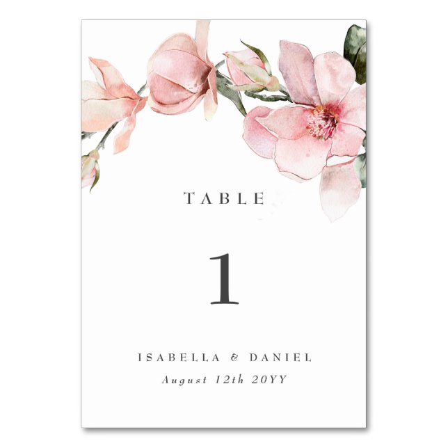 Numéro De Table Mariage floral délicat (Par défaut)