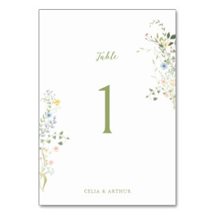 Numéro De Table Mariage Floral Délicat