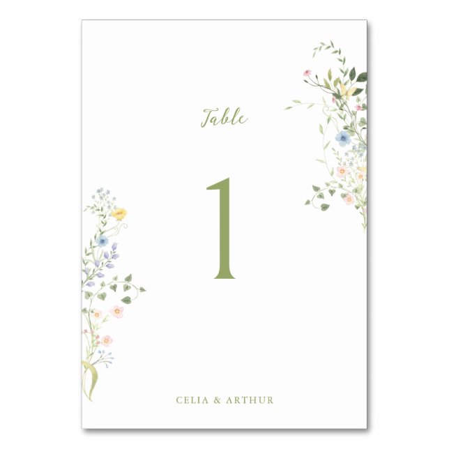 Numéro De Table Mariage Floral Délicat (Par défaut)