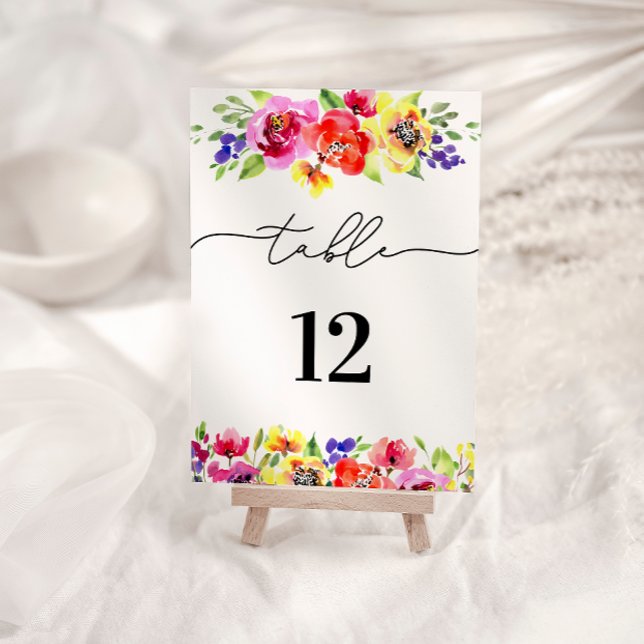 Numéro De Table Mariage floral dynamique (Créateur téléchargé)