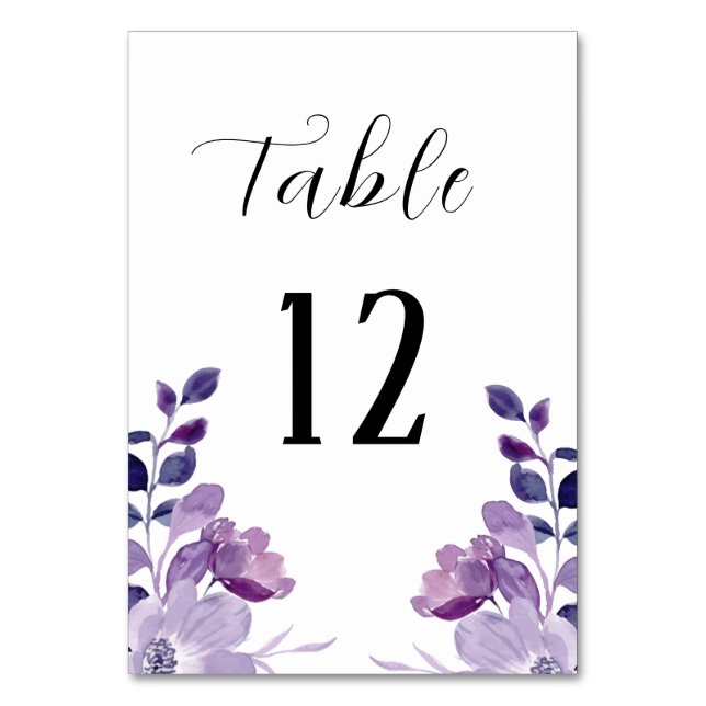 Numéro De Table Mariage floral Lilac (Par défaut)