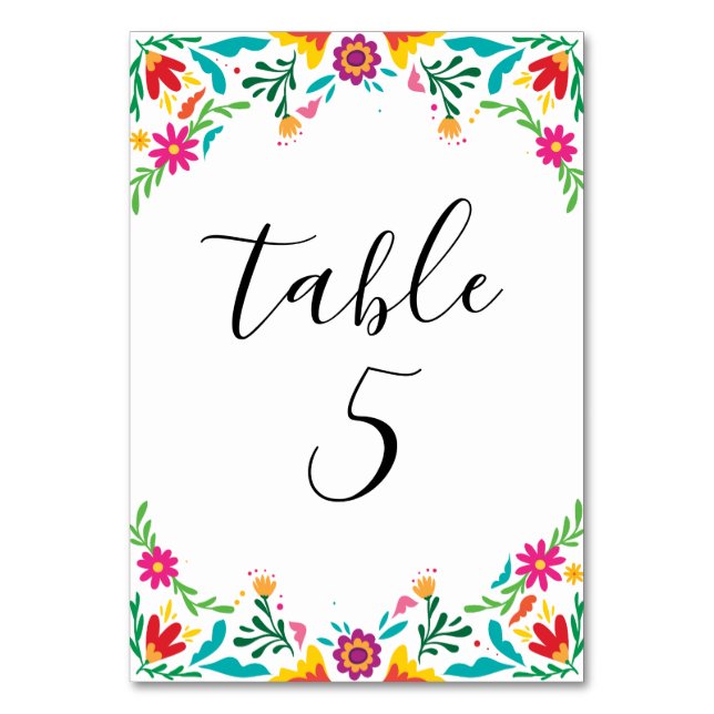 Numéro De Table Mariage floral mexicain inspiré (Par défaut)