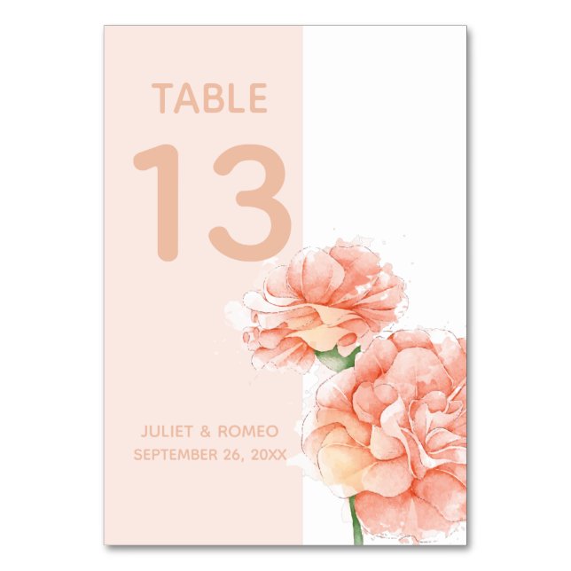 Numéro De Table Mariage floral moderne (Par défaut)