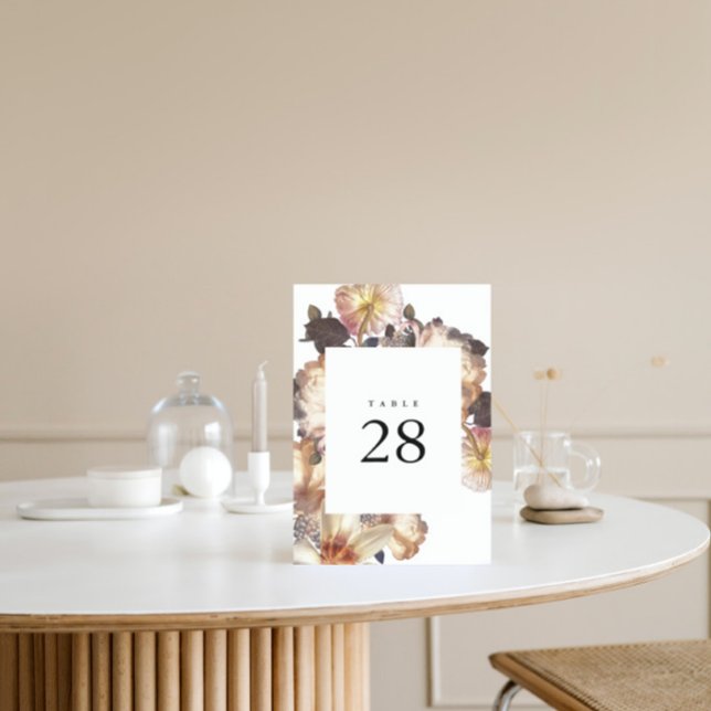 Numéro De Table Mariage floral moderne romantique (Créateur téléchargé)