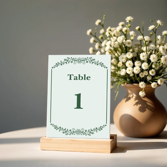 Numéro De Table Mariage floral monochrome rustique (Créateur téléchargé)