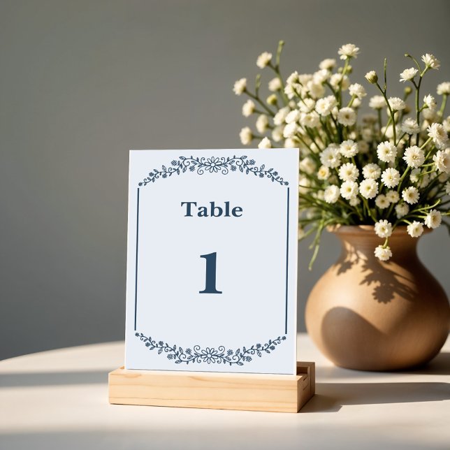 Numéro De Table Mariage floral monochrome rustique (Créateur téléchargé)