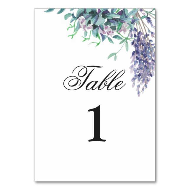 Numéro De Table Mariage floral pourpre et sarcelle. Jardin de lava (Par défaut)